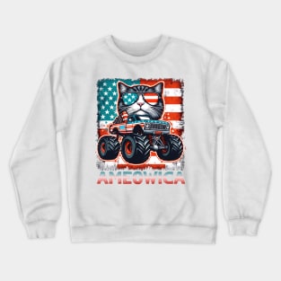 4th of July independence. Monster truck cat lovers Crewneck Sweatshirt